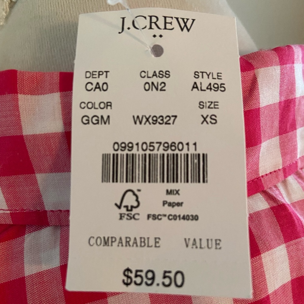 💕BNWT Cute Pink/White Gingham Print Shirt - Picture 6 of 8